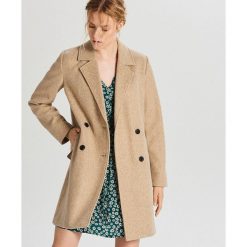 Płaszcz oversize - Brązowy. Pomarańczowe płaszcze damskie Cropp, s, bez wzorów. Za 199,99 zł.