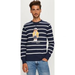 Polo Ralph Lauren - Bluza. Niebieskie bluzy męskie Polo Ralph Lauren, s, z nadrukiem, z bawełny, z okrągłym kołnierzem, bez rękawów, bez kaptura. Za 769,90 zł.