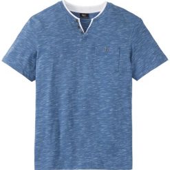 Shirt 2 w 1 bonprix niebieski dżins. Niebieskie koszulki męskie bonprix, s, bez wzorów, bez kołnierzyka, bez rękawów. Za 44,99 zł.
