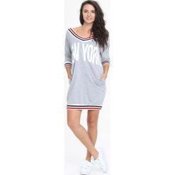 Bluzy damskie: Szara Bluza New York
