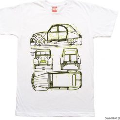 Koszulka CITROEN 2CV GREEN tshirt. Zielone koszulki męskie Pakamera, m, bez wzorów, bez kołnierzyka, bez rękawów. Za 77,00 zł.