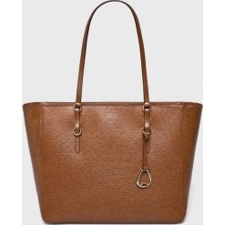 Lauren Ralph Lauren - Torebka skórzana. Żółte torebki klasyczne damskie Lauren Ralph Lauren, bez wzorów, z poliesteru, casualowe, na ramię, duże, bez dodatków. W wyprzedaży za 749,90 zł.