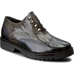 Oxfordy KONDOR - Rizzoli 4411130 Grigio/Blu. Szare półbuty damskie Kondor, bez wzorów, ze skóry, bez obcasa, na płaskiej podeszwie, bez zapięcia. W wyprzedaży za 189,00 zł.