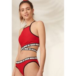 Bikini: Dwuczęściowy strój kąpielowy z taśmami – Czerwony