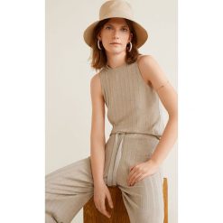 Mango - Top Sand. Szare bluzki damskie Mango, s, bez wzorów, z elastanu, z okrągłym kołnierzem, bez rękawów. Za 79,90 zł.