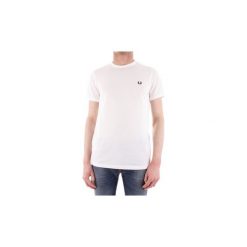 T-shirty z krótkim rękawem Fred Perry M3519. Białe t-shirty męskie Fred Perry, s, bez wzorów, bez kołnierzyka, krótkie. Za 295,67 zł.