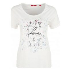 T-shirty damskie: S.Oliver T-Shirt Damski 42 Kremowy