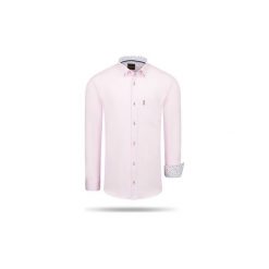 Koszule z długim rękawem Cappuccino Italia Regular Fit Overhemd Pink. Różowe koszule męskie Cappuccino Italia, xl, bez wzorów, bez kołnierzyka, z długim rękawem. Za 151,48 zł.