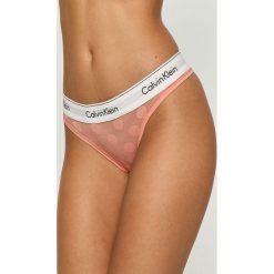 Calvin Klein Underwear - Stringi. Różowe majtki damskie Calvin Klein Underwear, xs, z nadrukiem, z elastanu. Za 159,90 zł.