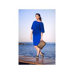 NIEBIESKA SPÓDNICA OŁÓWKOWA BASIC. Niebieskie spódniczki damskie Bien fashion, l, bez wzorów, z gumy, eleganckie, midi, ołówkowe. Za 79,00 zł.