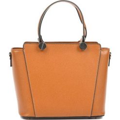 Torebki klasyczne damskie: Skórzana torebka w kolorze jasnobrązowym – (S)22,5 x (W)26 x (G)13 cm