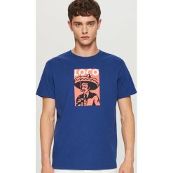 T-shirty męskie: T-shirt z meksykańskim nadrukiem – Granatowy