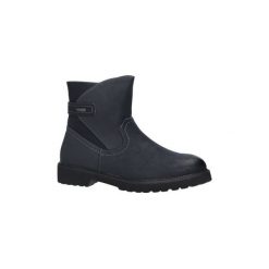 Buty: Botki Sergio Leone Granatowe botki z metalową ozdobą TR720