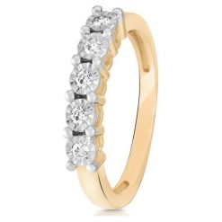 Złoty Pierścionek - złoto 585, Brylant 0,15ct. Żółte pierścionki damskie W.KRUK, z brylantem, złote. Za 2590,00 zł.