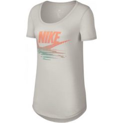 Nike Koszulka Damska W Nsw Tee Tb Bf Sunset Light Bone Crimson Pulse S. Czerwone topy sportowe damskie marki Nike, s, z nadrukiem. Za 89,00 zł.