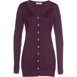 Długi sweter rozpinany bonprix czarny bez. Fioletowe swetry damskie bonprix, bez wzorów, eleganckie, z długim rękawem, długie, bez kaptura. Za 44,99 zł.