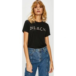 Only - Top. Różowe topy damskie ONLY, l, z nadrukiem, z dzianiny, z okrągłym kołnierzem. Za 89,90 zł.