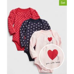 Body (3 szt.) w kolorze jasnoróżowo-granatowym. Różowe body niemowlęce z bawełny. W wyprzedaży za 79,95 zł.