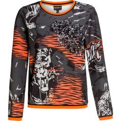 Bluza SPORTALM MANG Pomarańczowy|Print|Szary. Szare bluzy damskie marki Sportalm, z nadrukiem, z tkaniny, bez rękawów, bez kaptura. W wyprzedaży za 553,00 zł.