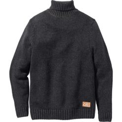 Sweter z golfem Regular Fit bonprix antracytowy melanż. Szare golfy męskie bonprix, l, z aplikacjami, ze skóry. Za 109,99 zł.
