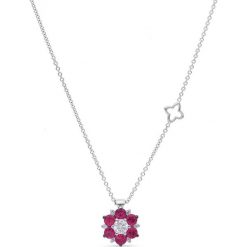 RABAT Naszyjnik - złoto 750, Brylant 0,24ct,rubin. Żółte naszyjniki damskie W.KRUK, z brylantem, złote. W wyprzedaży za 7903,00 zł.