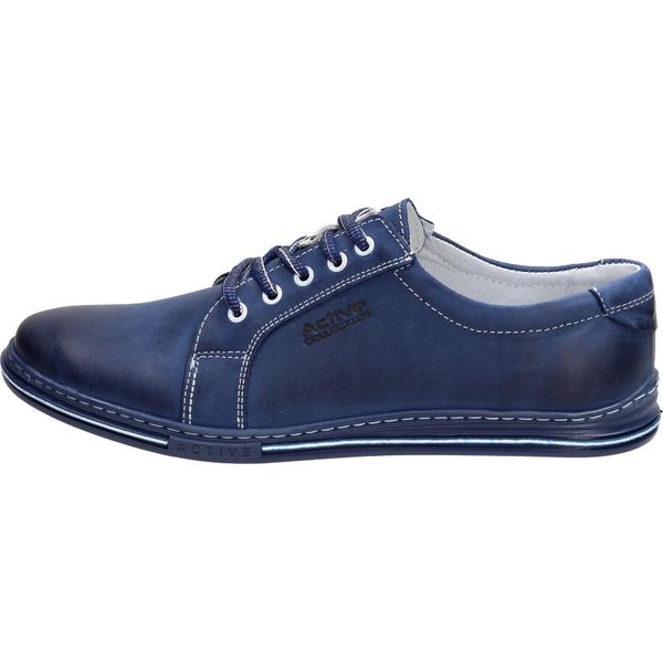 POLSKIE półbuty męskie POLBUT 320 SKÓRA GRANAT. Niebieskie półbuty męskie POLBUT, bez wzorów, ze skóry, klasyczne, bez zapięcia. W wyprzedaży za 169,00 zł.