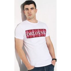 T-shirt Edward Orlovski "Diamond" White. Białe t-shirty męskie Edward Orlovski, xl, bez wzorów, z elastanu, eleganckie, z włoskim kołnierzykiem. Za 49,00 zł.