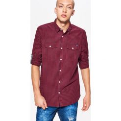 Koszula w drobną kratkę BASIC - Granatowy. Niebieskie koszule męskie Cropp, s, w kratkę, bez kołnierzyka, bez rękawów. Za 69,99 zł.