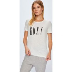 Roxy - Top. Szare topy damskie Roxy, l, z nadrukiem, z bawełny, z okrągłym kołnierzem. Za 79,90 zł.