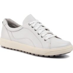 Sneakersy JANA - 8-23601-23 White 100. Białe półbuty damskie Jana, na co dzień, bez wzorów, ze skóry, bez obcasa, na płaskiej podeszwie, bez zapięcia. W wyprzedaży za 189,00 zł.