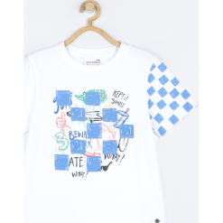 Koszulka. Białe t-shirty chłopięce TOTTALY EPIC, z aplikacjami, z elastanu, z krótkim rękawem. Za 39,90 zł.