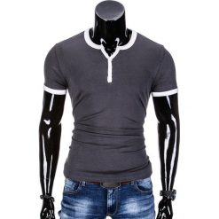 T-SHIRT MĘSKI BEZ NADRUKU S651 - GRAFITOWY. Szare t-shirty męskie marki Ombre Clothing, s, z nadrukiem. Za 29,00 zł.