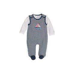 Śpiochy niemowlęce: SALT AND PEPPER Baby Glück Boys Śpioszki Łódka navy blue