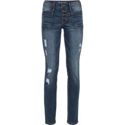 Dżinsy SKINNY z plecionymi elementami bonprix ciemny denim. Czarne jeansy damskie bonprix. Za 134,99 zł.
