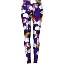 Legginsy we wzory: Legginsy w kolorze fioletowym ze wzorem