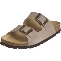 Buty dziecięce: Skórzane klapki w kolorze beżowym