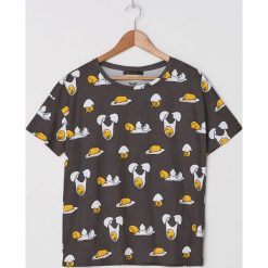 Koszulka z nadrukiem Gudetama - Szary. Szare koszulki damskie House, s, z nadrukiem, bez kołnierzyka, bez rękawów. Za 39,99 zł.