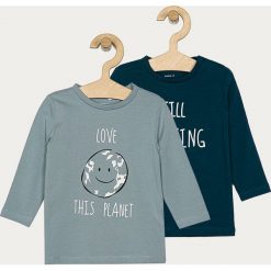 Name it - Longsleeve dziecięcy 56-86 cm (2-pack). Niebieskie t-shirty chłopięce Name it, z nadrukiem, z elastanu, z długim rękawem. Za 69,90 zł.