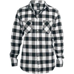 Koszule męskie na spinki: Urban Classics Koszula flanelowa w kratę Koszula czarny/biały