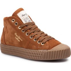 Trampki PEPE JEANS - PLS30915 Cognac 879. Pomarańczowe półbuty damskie Pepe Jeans, na co dzień, bez wzorów, z jeansu, bez obcasa, na płaskiej podeszwie, bez zapięcia. Za 389,00 zł.