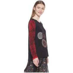 Desigual Damska Bluzka Blus Glen Negro 18Wwbw65 2000 (Rozmiar L). Brązowe bluzki damskie marki Desigual, l, bez wzorów, bez kołnierzyka, bez rękawów. W wyprzedaży za 160,00 zł.