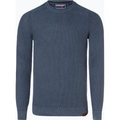 Superdry - Sweter męski, niebieski. Niebieskie swetry męskie marki Superdry, m, bez wzorów, z bawełny, bez kołnierzyka, bez kaptura. Za 329,95 zł.