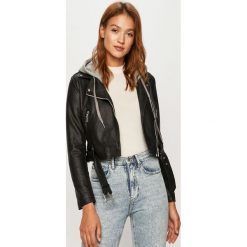 Tally Weijl - Ramoneska. Czarne kurtki damskie TALLY WEIJL, s, bez wzorów, z bawełny, klasyczne, krótkie. Za 189,90 zł.