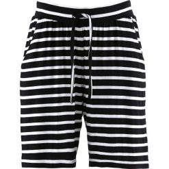 Bermudy z dżerseju bonprix czarno-biały w paski. Czarne szorty damskie bonprix, w paski, z dżerseju. Za 37,99 zł.
