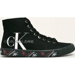 Calvin Klein Jeans - Trampki. Białe trampki i tenisówki damskie Calvin Klein Jeans, bez wzorów, z jeansu, bez zapięcia. W wyprzedaży za 319,90 zł.