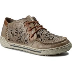 Półbuty RIEKER - 42443-62 Beige. Pomarańczowe półbuty damskie marki Rieker, bez wzorów, ze skóry, bez obcasa, na płaskiej podeszwie, bez zapięcia. Za 249,00 zł.