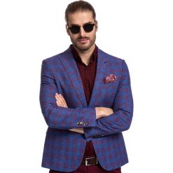 Marynarka STEFANO MANS000323. Czerwone marynarki męskie Giacomo Conti, m, w kratkę, z tkaniny. Za 599,00 zł.