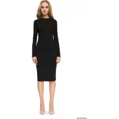 Sukienka ołówkowa - czarna (S033). Czarne sukienki damskie Pakamera, s, bez wzorów, z bawełny, eleganckie, bez kołnierzyka, bez rękawów, ołówkowe. Za 145,00 zł.