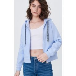 Neonowa bluza z kapturem - Niebieski. Niebieskie bluzy damskie Sinsay, s, bez wzorów, bez rękawów, z kapturem. Za 39,99 zł.