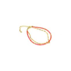 Bransoletka Koral Różowy z Pomarańczowym złoto. Brązowe bransoletki damskie na nogę Brazi druse jewelry, złote. Za 140,00 zł.